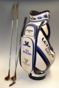 Letters sponsored blue and white full size tour bag and clubs - embossed with Paul Wesselingh to the