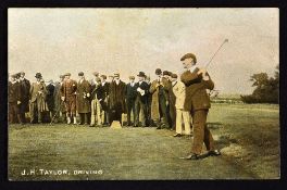 J.H Taylor (Five times Open Golf Champion) colour golfing postcard titled Driving - issued by Millar