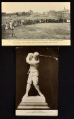 Scarce Harry Vardon and J.H Taylor golfing postcard - titled "The Vardon v Taylor exhibition match -