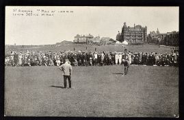 Scarce St Andrews Old Golf Course postcard c.1905 titled "St Andrews 1st Hole Out - Looking In,