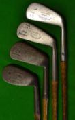 4x various irons - to incl Stadium Golf Company Deep Face Mashie (shaft bowed), Gibson Star mashie