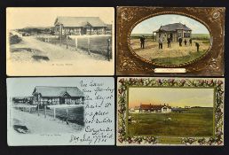 4x early Nairn Golf Club postcards - all featuring various views including the Partisan Golf Club