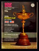 1973 Official Ryder Cup golf programme - played at Muirfield with US winning 19-13 -programme is