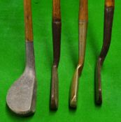 4x assorted putters to incl Cochrane "Putting Cleek", J B Halley Rustless Gem, Braid Mills (sound