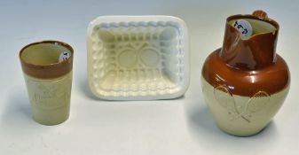 Lawn Tennis Stoneware and Ceramics to include a Brown-Glaze 'Denby' stoneware Wine/Lemonade Jug