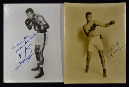 Jack Dempsey and Floyd Patterson Boxing Prints black and white prints depicting fighting stances