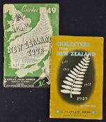 1949 New Zealand Tour Cricket Handbook and 1949 Cricketers from New Zealand Playfair Book containing