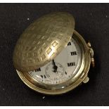 Scarce Swiss made golfers pocket watch - with square mesh golf ball pattern casing- with front and