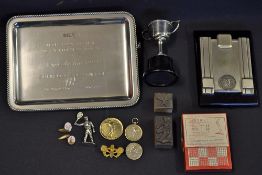 Interesting Collection of Silver and White metal Lawn Tennis Collectables to consist of a small