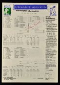 2x 1986 Signed Dennis Amiss Warwickshire v Lancashire Cricket Score Cards signed to the front in