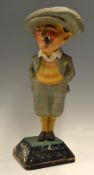 Penfold Man papier-mâché advertising golfing figure c. 1935 complete with pipe and mounted on the