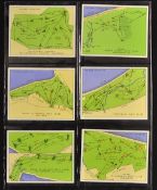 Set of John Player & Sons golf cigarette cards titled "Championship Golf Courses" c. 1936 - large