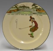 Royal Doulton golfing series ware plate-decorated with Crombie style golfing figures and with the