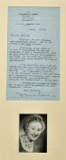 Autographed Letter / Photograph Doris Speed (Anne Walker) Coronation Street: Autographed letter
