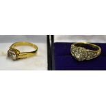 Windsor and Allen Princess Elizabeth Two Carat Ring together with a Gold Ring with 8 carat gold band
