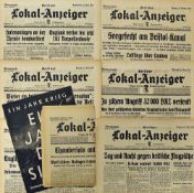 WWII 1940/1941 German Newspapers 'Lokal-Anzeiser' with reports on attacks against England, large