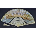 Early 19th Century European Folding Fan a beautiful early Folding fan with pierced shaped and