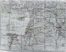 WWII T1 Turkey Crimea / T3 Syria Cyprus Silk Escape Map scale 1:3,000,000, measures approx. 46 x