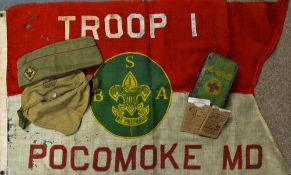 Selection of 1930s Boy Scouts of America Items: Consisting of Flag Troop 1 Pocomoke MD (please