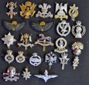 Selection of Military Anodised Cap Badges includes The 16th Queens Lancers, The Queens Own