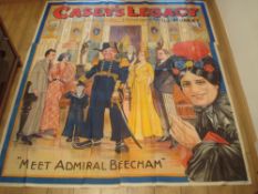 1906-1907 Original Casey's Court Legacy Poster 6 x 7 Ft: (In four sections) Admiral Beecham still
