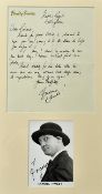 Autographed Letter / Photograph Samuel Tweet (Freddy Davis): Autographed letter mounted with