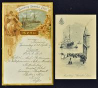 Maritime 1897 Hamburg America Line Menu a most beautiful early Menu from their ship "Provincia".