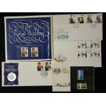 First Day Cover Selection to include The Royal Wedding 1981, Theatre, Royals, British Motor Cars,