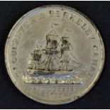 1827 Gloucester & Berkeley Ship Canal Medallion commemorating the Opening obverse. Sailing Ship of