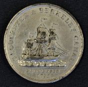 1827 Gloucester & Berkeley Ship Canal Medallion commemorating the Opening obverse. Sailing Ship of