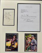 Autographed Letter / Photograph Joanna Lumley: Autographed letter and hankchief mounted with