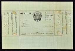 Aviation - Balloon Post Siege of Paris Letter 1870-71 complete small unissued first ever air mail