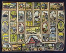 Early Board Game 'A Tour around Germany by Hiking' Post, Coach, Train and River Steamship c1870-