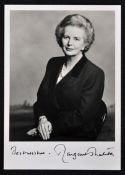 Autograph Print Margaret Thatcher signed to the border below photograph 'best wishes Margaret