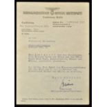 KLV [kinderland verschickung] permission to collect Children letter 1943 Mrs Imhoff is granted