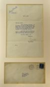 Autographed Letter with Envelope Bing Crosby: One his printed letterhead dated 5th June 1946 with