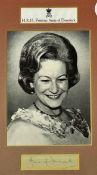 Royalty HRH Princess Anne of Denmark signed presentation portrait: Photograph print signed below