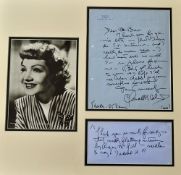 Autographed Letter / Photograph Claudette Colbert: 1977 Autographed reply letter to the Producer