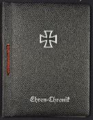 Nazi War Record and Family History Album entitled 'Enren-Chronik' with Iron Cross to front, numerous