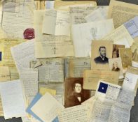 Selection of Documents and paper materials relating to Hysett and Shadbolt Families with Carte de