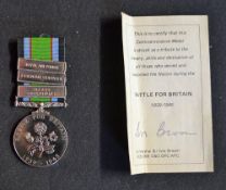 1939-1945 Battle Of Britain Commemorative Medal obverse English Rose, Scottish Thistle and Welsh