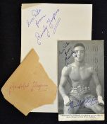 Autograph Randolph Turpin Boxing Middleweight Champion of the World on three various pieces, firstly