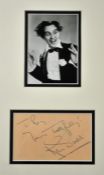 Autographed Page / Photograph Ken Dodd: Autographed page mounted with photograph f & g 38 x 29cm