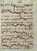 Great Britain Antiphona Circa 1400 - 1480 Large impressive sheet of Choral music with finely