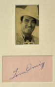 Autographed Page Tom Mix Cowboy: Autographed page mounted with photograph famous American Cowboy f &