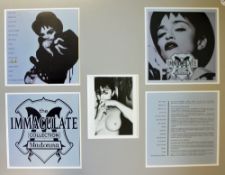 Madonna Signed black and white print signed 'Love Madonna' centrally displayed with surrounding
