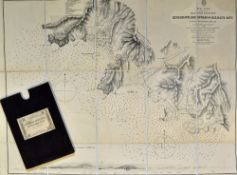 Edward Stanford 1863 Island of St Vincent Admiralty Map engraved linen of Kingstown, Greathead &