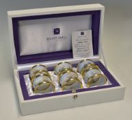 Rare Elliot Hall Enamels 'Nelson's Fleet' set of 6 Napkin Rings limited edition number 9 out of only