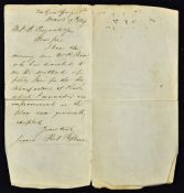 1849 Robert Stephenson Railway and Civil Engineer Signed note with the inscription 'I have this