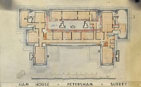 Selection of 1948 Ham House Petersham Surrey Architectural Prints and include internal and